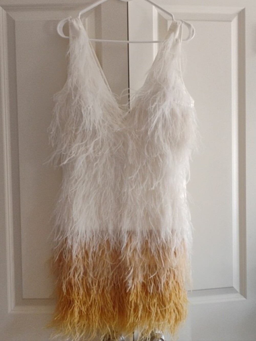 FASHION NOVA LUXE L JACKIE FEATHER MINI DRESS L NWT